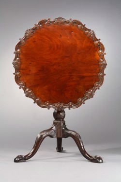Mahogany and cherry tea table, attributed Robert Walker (ca. 1710-1777)