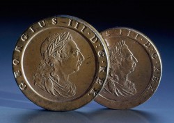 Two-pence and penny coins