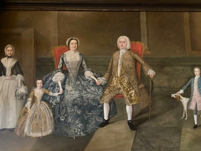 English family portrait attributed to William Williams (1727-1791), c. 1745, from the original Crane collection. English family portrait attributed to William Williams (1727-1791), c. 1745, from the original Crane collection.