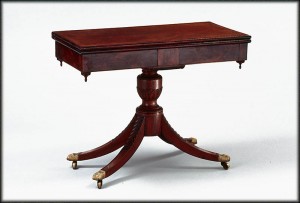 Card Table,William King, Jr., Georgetown, District of Columbia, ca. 1818, Mahogany, cherry, black walnut, white pine, and yellow pine, Colonial Williamsburg Foundation, Museum Purchase 1994-106 Card Table,William King, Jr., Georgetown, District of Columbia