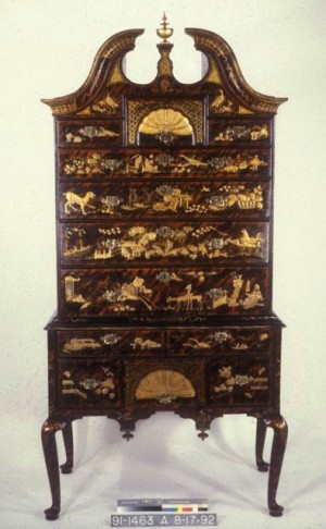Boston japanned high chest, ca. 1735-40 Boston japanned high chest 1735-40