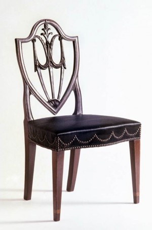 Side chair, New York City, 1790-1800. Mahogany, satinwood veneer, cherry and yellow poplar. Winterthur Museum and Country Estate, bequest of Henry Francis du Pont, 1957.0675 New York Side Chair 1790-1800