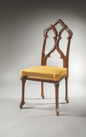 Cloven-foot side chair, designed by Alexander Jackson Davis, manufacture attributed to Burns & Brothers, New York, NY, ca. 1857. Collection of David Scott Parker Cloven-foot side chair, designed by Alexander Jackson Davis