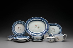 Society of the Cincinnati porcelain service, Jingdezhen and Guangzhou, China, 1784. George Washington purchased this Chinese export porcelain service to celebrate his membership in the Society of the Cincinnati. The service came to the United States on the Empress of China, the first American ship to trade directly with China after the American Revolution. Society of the Cincinnati porcelain service