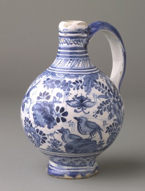 Wine Bottle (delftware), England, dated 1628, Winterthur Wine Bottle (delftware), England, dated 1628
