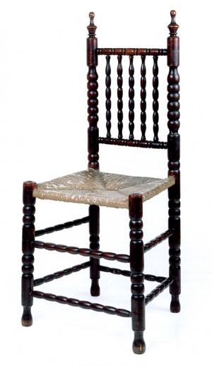 Spindle-back side chair, New York, ca. 1690, cherrywood Spindle-back side chair, New York, ca. 1690, cherrywood