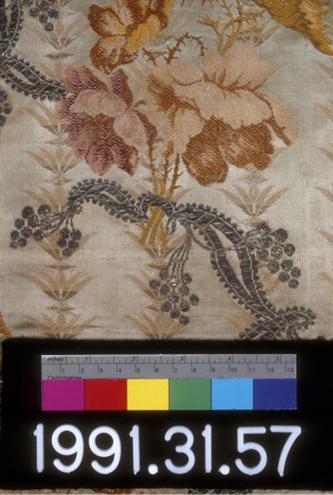 Silk with metallic fibers, 1743-1770. Detail. Helen Louise Allen Textile Collection, University of Wisconsin-Madison. Silk with metallic fibers, 1743-1770. Detail.