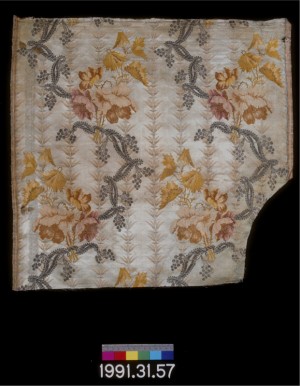 Silk with metallic fibers, 1743-1770. Helen Louise Allen Textile Collection, University of Wisconsin-Madison. Silk with metallic fibers, 1743-1770.