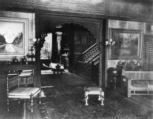 Front parlor of Lockwood de Forest house, 7 East Tenth Street, New York, NY. Photographed ca. 1900. Front parlor of Lockwood de Forest house