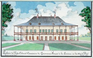 Marigny Plantation, detail of Plan de la Nouvelle Orleans et des Environs dedie au Citoyen Laussat Prefet Colonial et Commissaire de la Republique Francaise, 1803, by Joseph Antoine Vinache, watercolor and ink. Historic New Orleans Collection Marigny Plantation, detail of Plan de la Nouvelle Orleans et des Environs dedie au Citoyen Laussat Prefet Colonial et Commissaire de la Republique Francaise