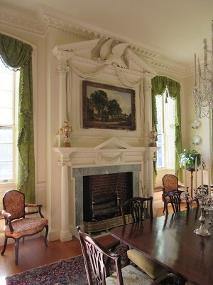 Colonial Revival house designed by Philip Shutze (1890–1982) with carving by Herbert Millard (1885–1978)