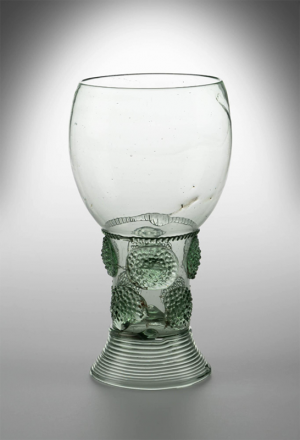 Roemer,
Germany or Netherlands, 1600-1650, Waldglas, Colonial Williamsburg Foundation; Museum Purchase, The Friends of Colonial Williamsburg Collections Fund, 2023-304 Roemer,
Germany or Netherlands, 1600-1650, Waldglas